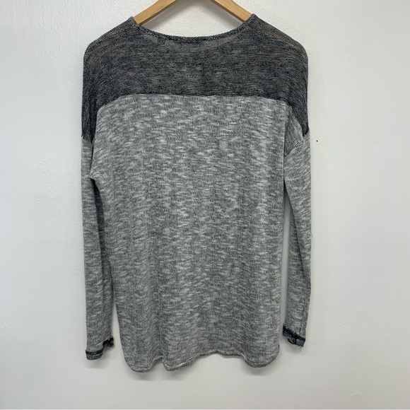 Vtg Sno Skins Thin Waffle Knit Top  Woman Medium Gray Oversize Light Stretch - Picture 5 of 10